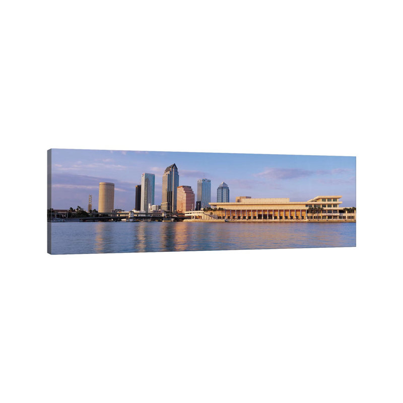 Tampa Skyline Cityscape (Evening) - Wrapped Canvas Panoramic Print