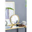 Miroir convexe doré de 28 cm pour chambre à coucher - Cadre décoratif rond en métal et en bois