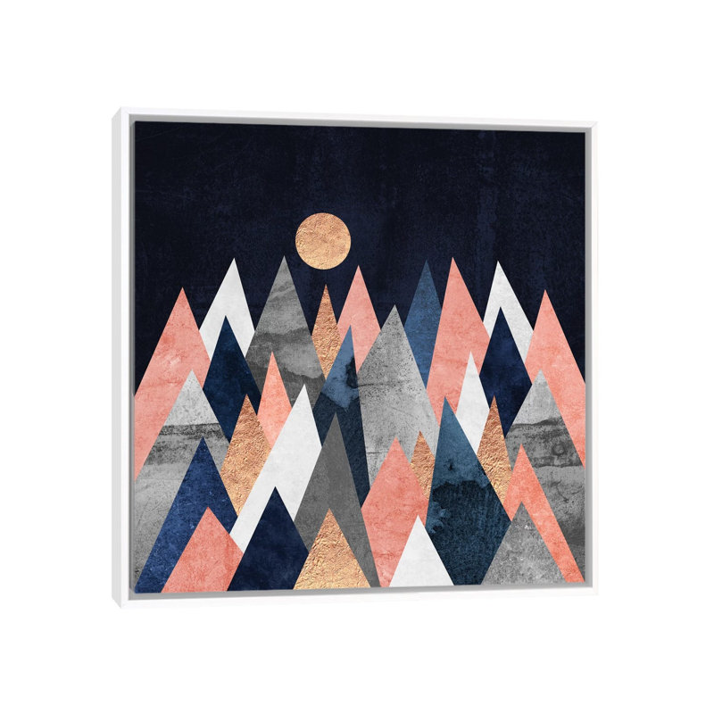 « Gold Moon » par Elisabeth Fredriksson-impression d’art graphique, H 26 po x l 26 po x P 1,5 po, Toile blanche encadrée