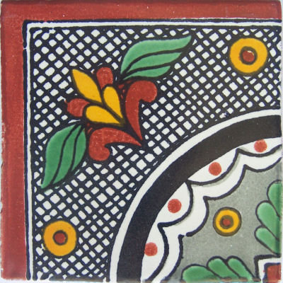 2" x 2" 36pcs TalaMex Corner Arc Talavera Mexican Tile