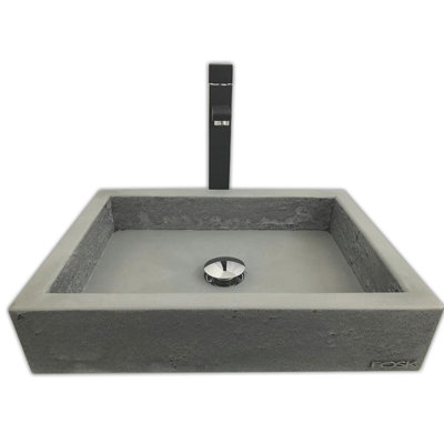 Lavabo pour salle de bain à vasque rectangulaire fabriqué à la main
