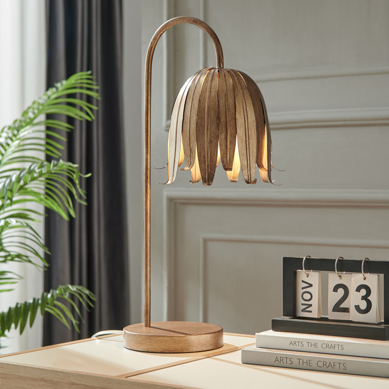 Lampe de table en acier 23,63 "Kialani, Brun