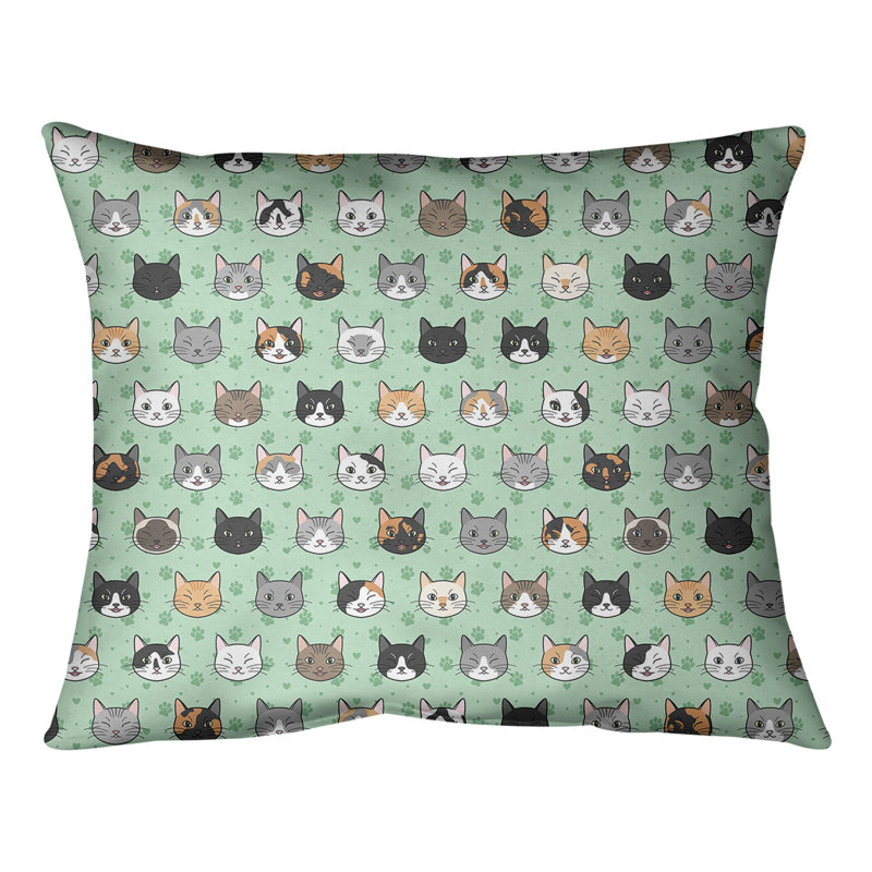 Coussin lombaire pour chat Katelyn Elizabeth, Vert, H 10 po x l 14 po, Duvet synthétique