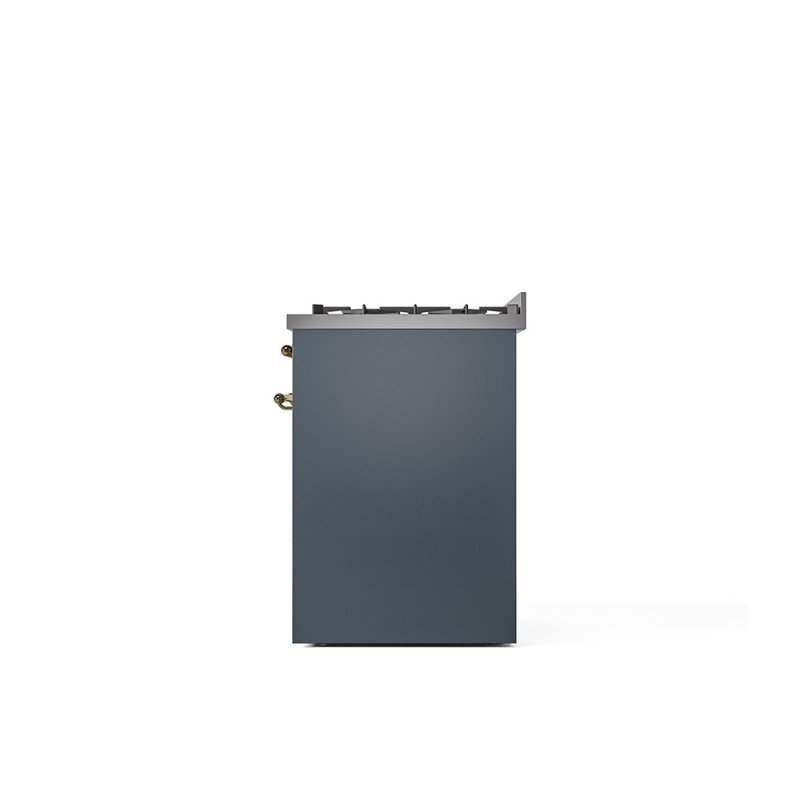Cuisinière à double carburant 30 po ILVE Nostalgie II, Gaz naturel, Gris-bleu / laiton