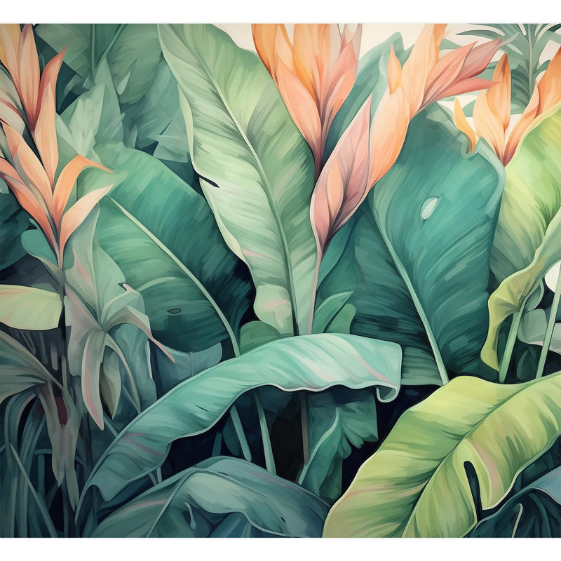 Tropical Leaf Peel & Stick Floral, 132" L x 144" W