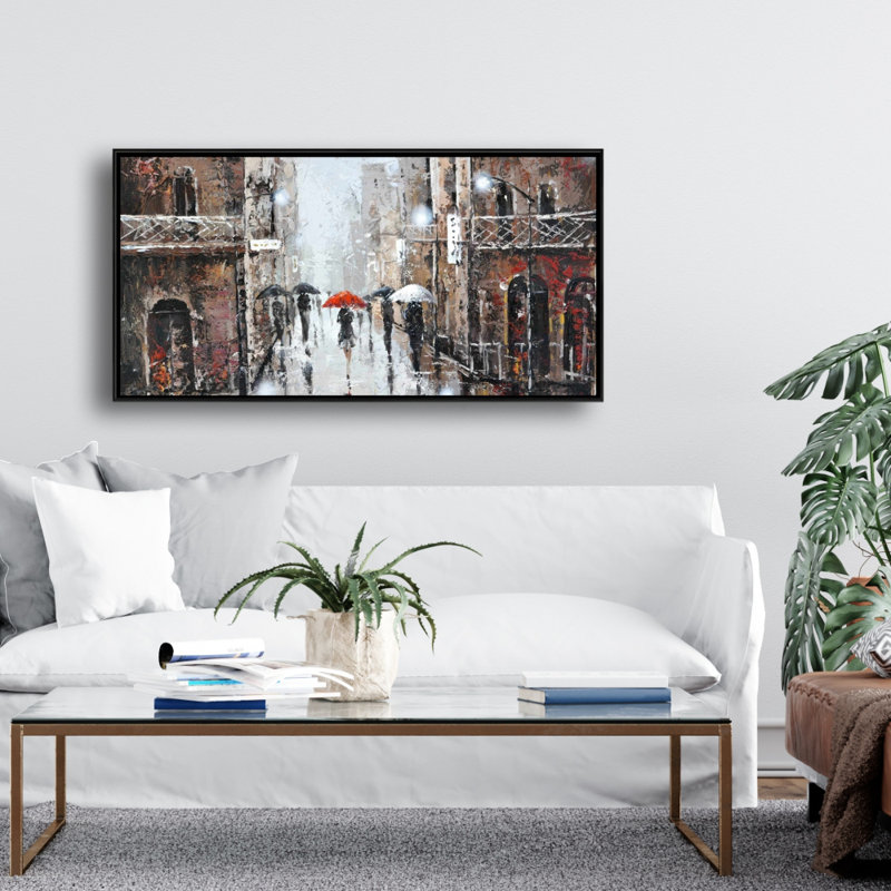 City rain - 24"x48" Framed canvas