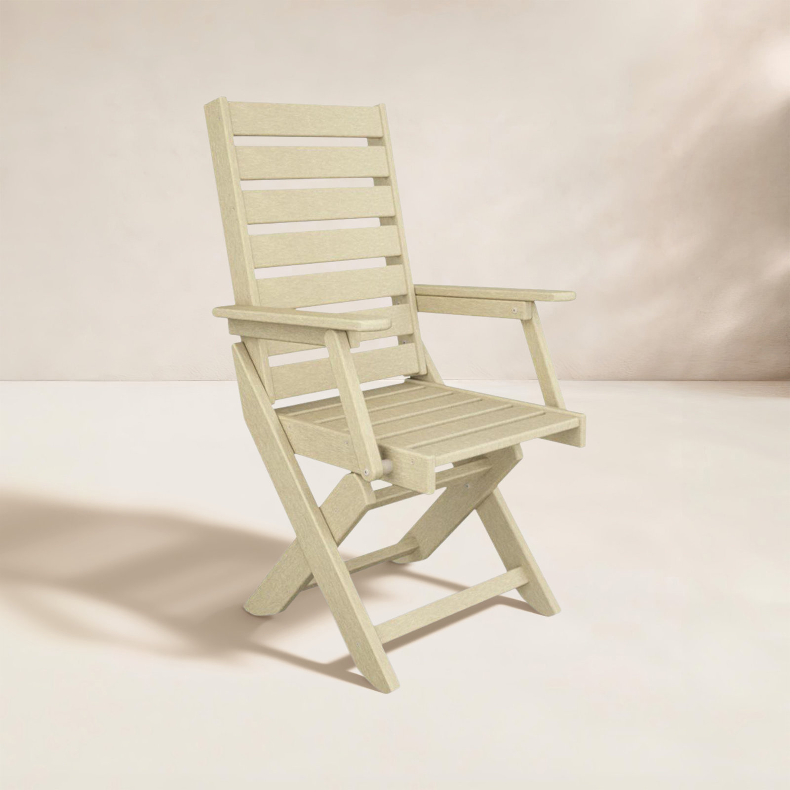 POLYWOOD® Captain Foldable Patio Armchair, Sand