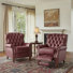 Fauteuil inclinable manuel en cuir véritable de 34,5 po de largeur Amaira (ensemble de 2)