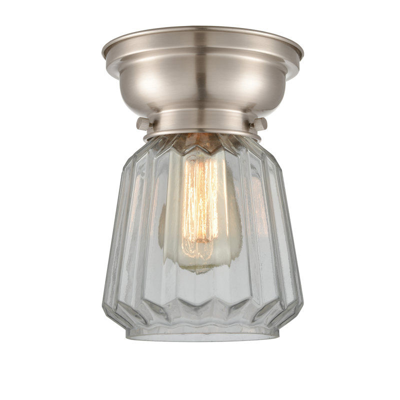 Plafonnier encastré 1 lumière 6,25 po Vinson, Transparent, Ampoule non incluse, Nickel satiné brossé
