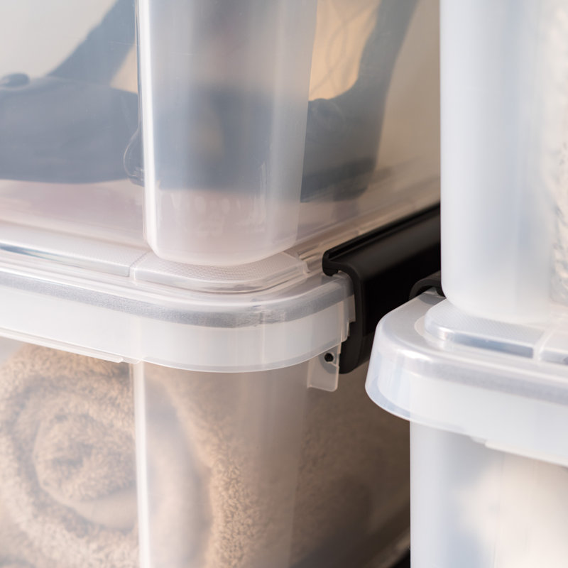 Clear Heavy-Duty Stackable Plastic Storage Box with Lid, 1.6 gal