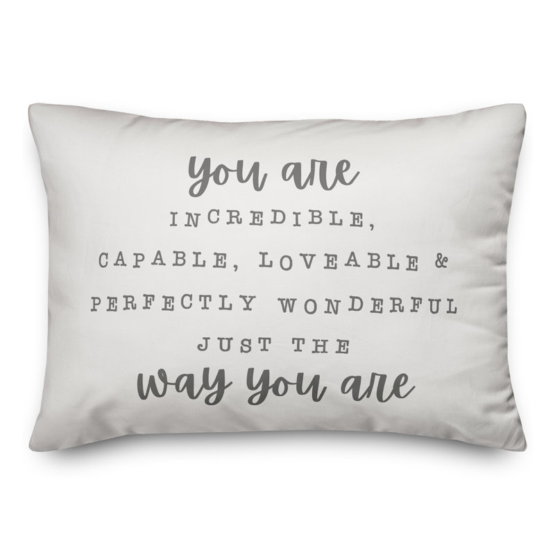 Coussin intérieur / extérieur Just The Way You Are, H 14 po x l 20 po, Rectangle