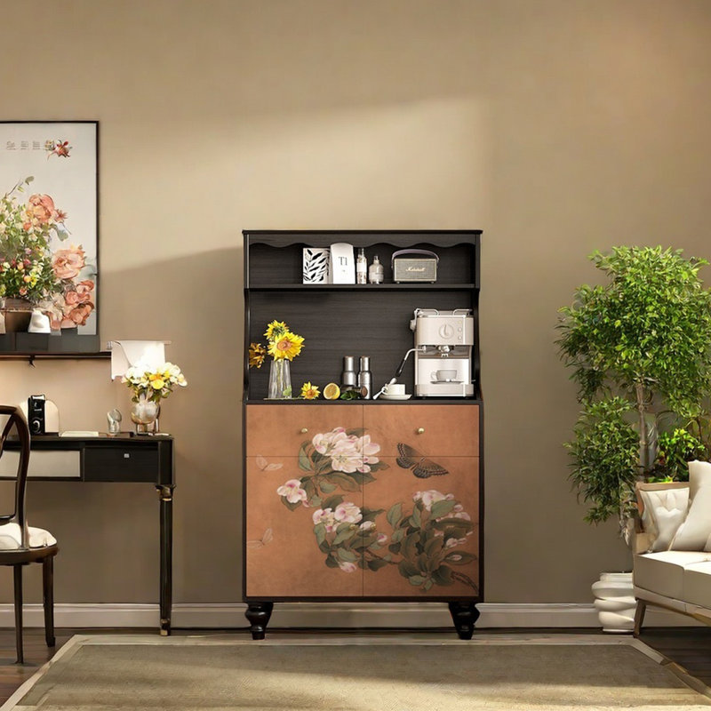 Buffet multifonctionnel rétro à motif floral