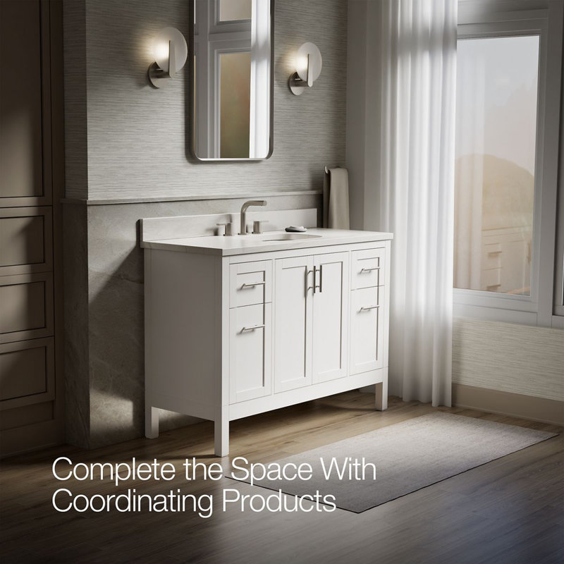 49" Single Bathroom Vanity Set, White, White