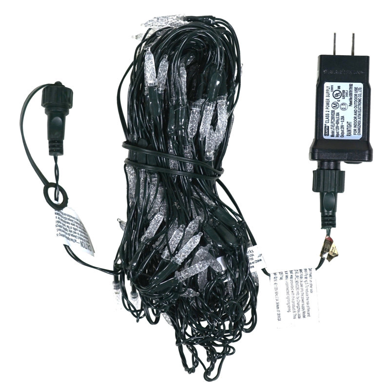 ProductWorks Outdoor 150 LED-Faceted Mini Bulbs Net Lights on Green Wire, 8-Function Controller, 4ft x 4ft