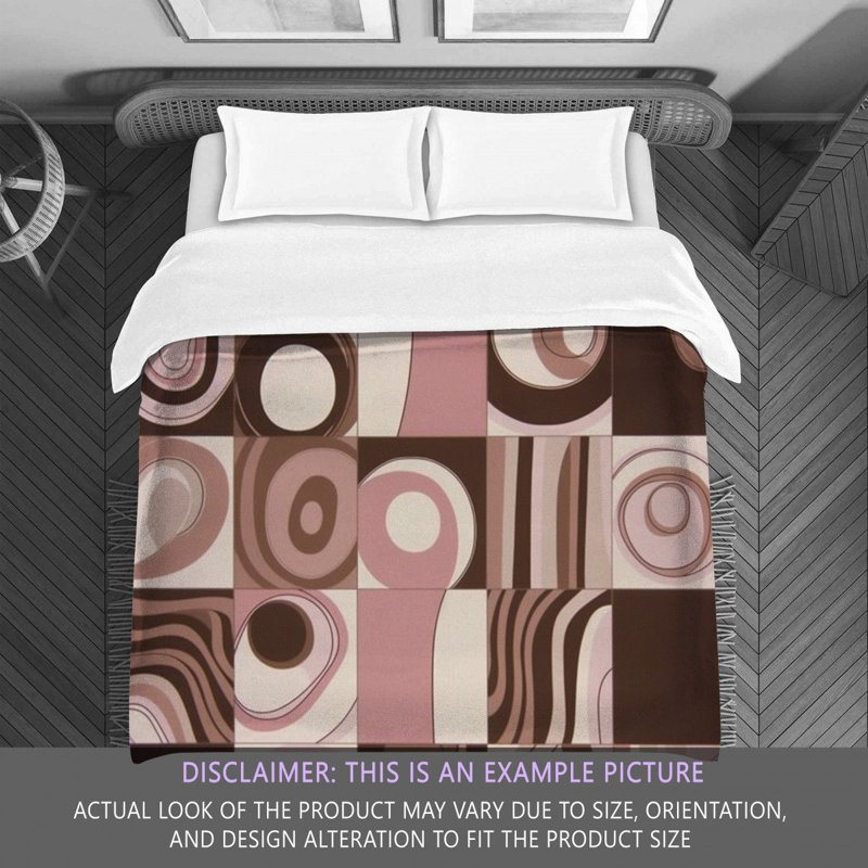 Funky Bedding, Queen Comforter, Brown/Pink Abstract