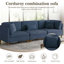 Seemab 3 - Piece Upholstered Corduroy Modular Sectional with Pillow Back and Solid Wood Legs