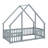 Playhouse Style Floor Bed with Protective Fence and Safety Guardrails-280537392