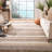 Jacques Hand Woven Wool/Cotton Striped Rug in Beige-10969665