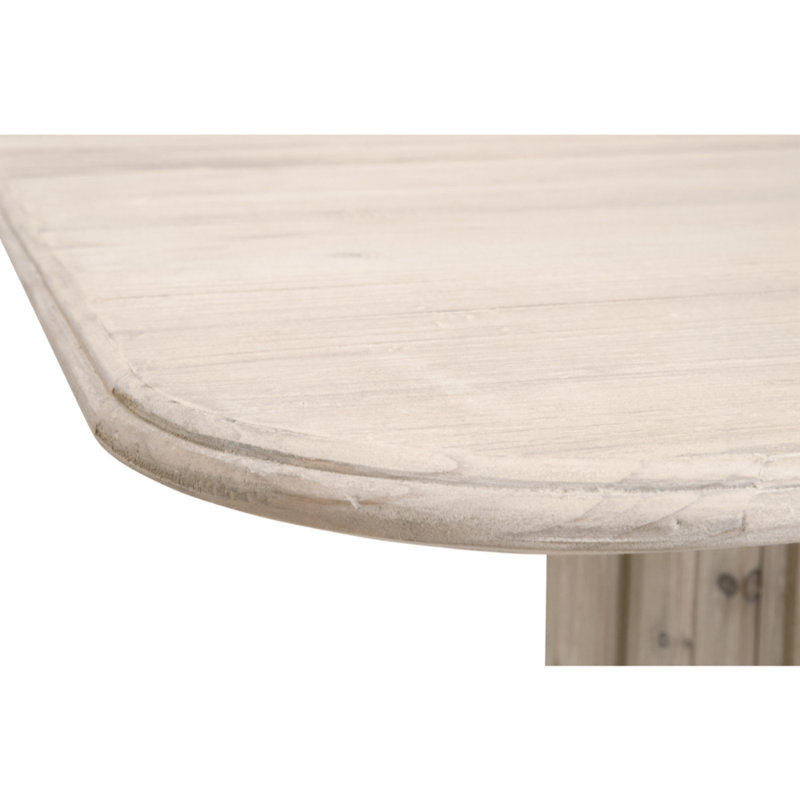Reclaimed Pine Whitewash Rectangular Dining Table for Eight