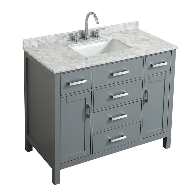 Ensemble de meuble-lavabo simple 43 po Bristol, Gris