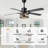 52 Inch Black Farmhouse Industrial Ceiling Fan with Light and Remote, DC Motor 6 Speeds Reversible Ceiling Fan for Large Room