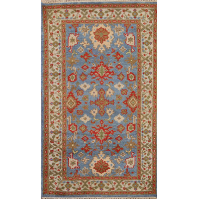 Tapis traditionnel géométrique noué à la main 3 x 5