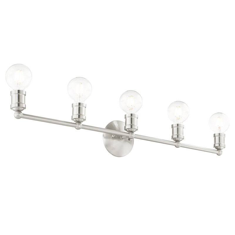 Éclairage de salle de bain à intensité variable 5 lumières Dimonte, Nickel Bushed