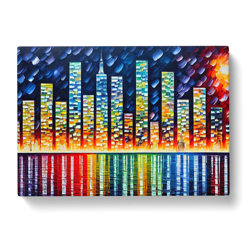 New York Painted Skyline Vol.2 - Wrapped Canvas, 35cm H x 50cm W x 3cm D