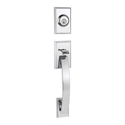 Tavaris Exterior Portion Handleset with Single Cylinder and Deadbolt (Interior Portion Sold Separately)