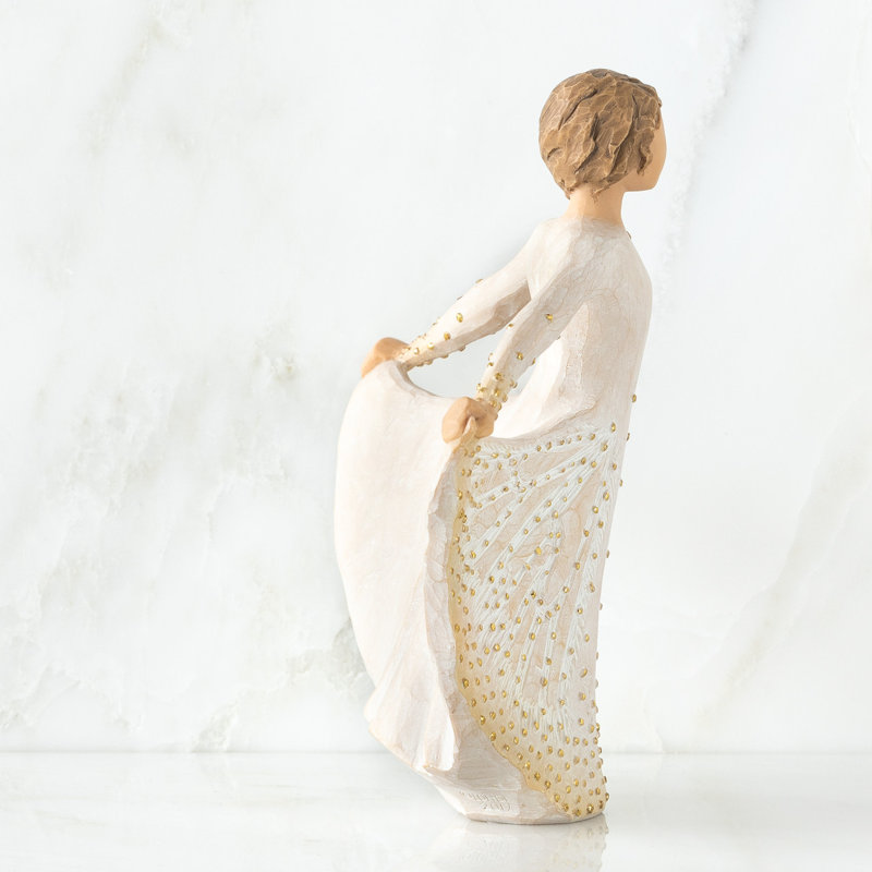Hand-Painted Resin Figurine with Gold Accents