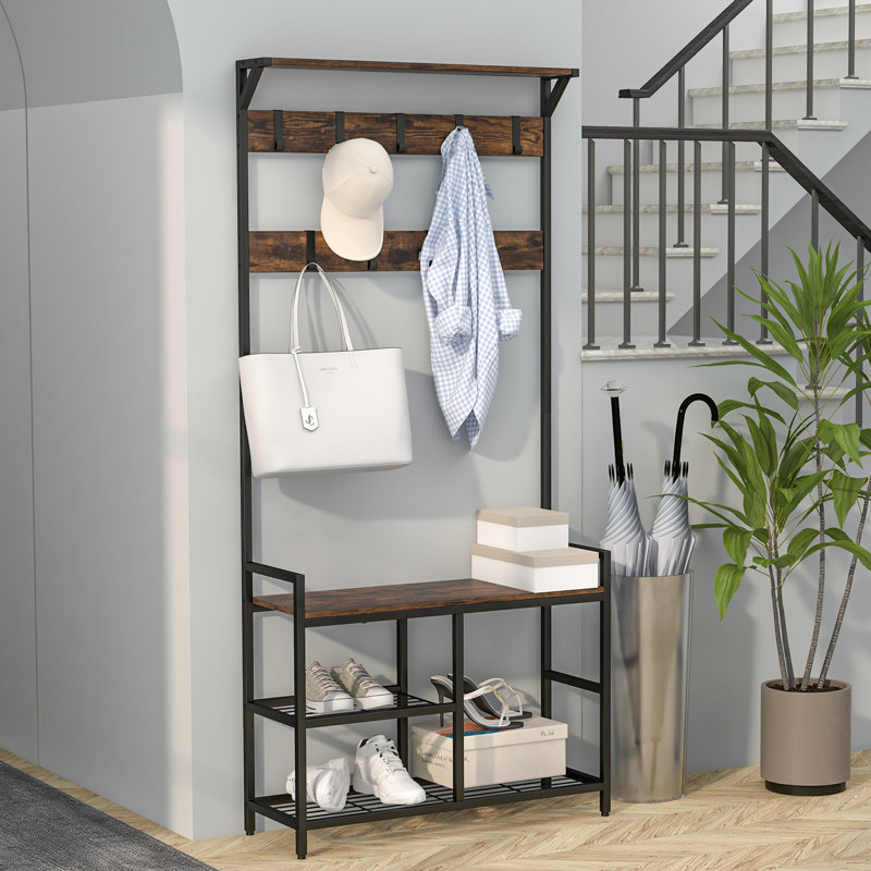 Hall Tree 84cm Wide with Bench