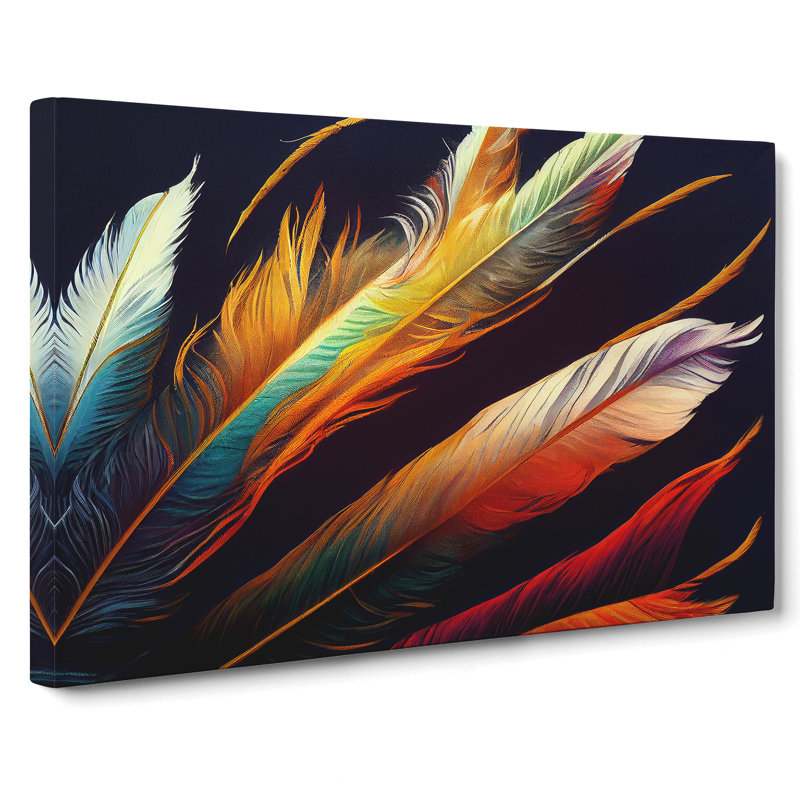 Adorable Bird Feathers - Wrapped Canvas, 35cm H x 50cm W x 3cm D