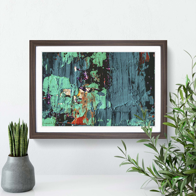 Abstract Art Painting Vol.229 by S.Johnson - Picture Frame Painting Print, Walnut Framed, 62cm H x 87cm W x 2cm D