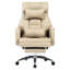 Fauteuil de bureau beige avec support lombaire respirant et rotatif