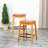 Natural Finish 24" Counter Stool - Saddle Leather Seat, Comfortable And Fashionable Elegant-790856063-790856049-790856051
