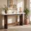 Console de 63 po en bois, table d'entrée de ferme avec plateau en faux marbre, long canapé rectangulaire derrière le canapé pour l'entrée, le couloir, le salon, l'entrée