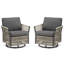 Ensemble de 2 chaises de patio à bascule pivotantes pour l'extérieur, Wicker Furniture