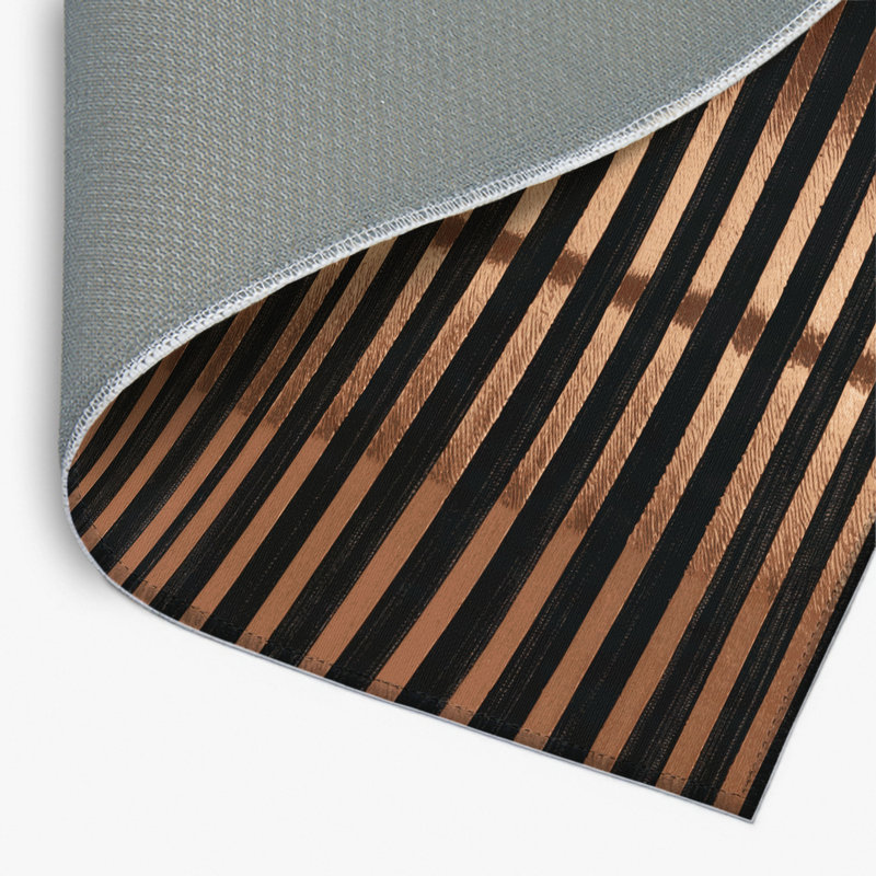 Tapis intérieur / extérieur brun HorizontalStripes, Rectangulaire 8 pi x 10 pi