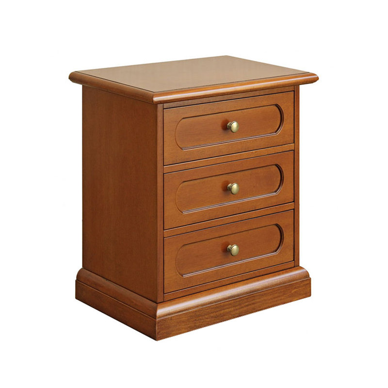 Dewie 53cm W Solid + Manufactured Wood Bedside Table, Brown