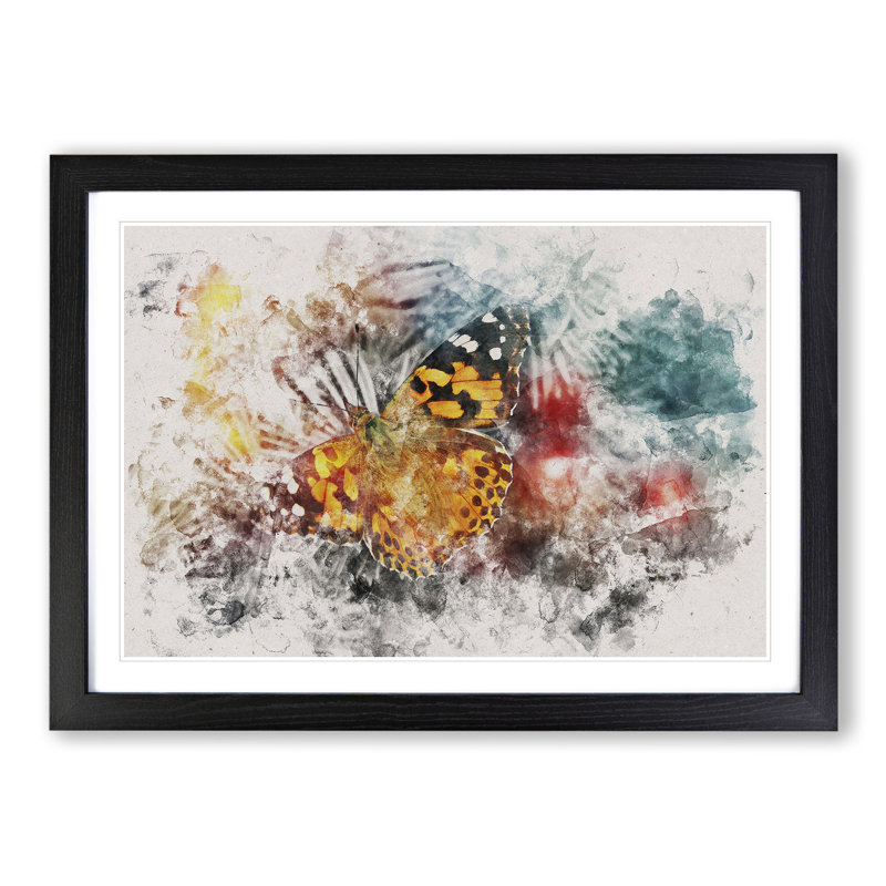 Butterfly Vol.3 - Picture Frame Painting, Black Framed, 36cm H x 48cm W x 2cm D