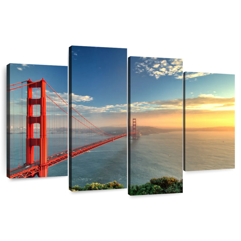 Lilie Golden Gate Bridge, coucher de soleil, H 42 po x l 68 po