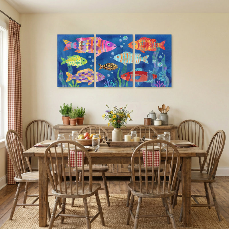 Animaux, ensemble de 3 reproductions d'art sur toile, H 18 po x l 36 po
