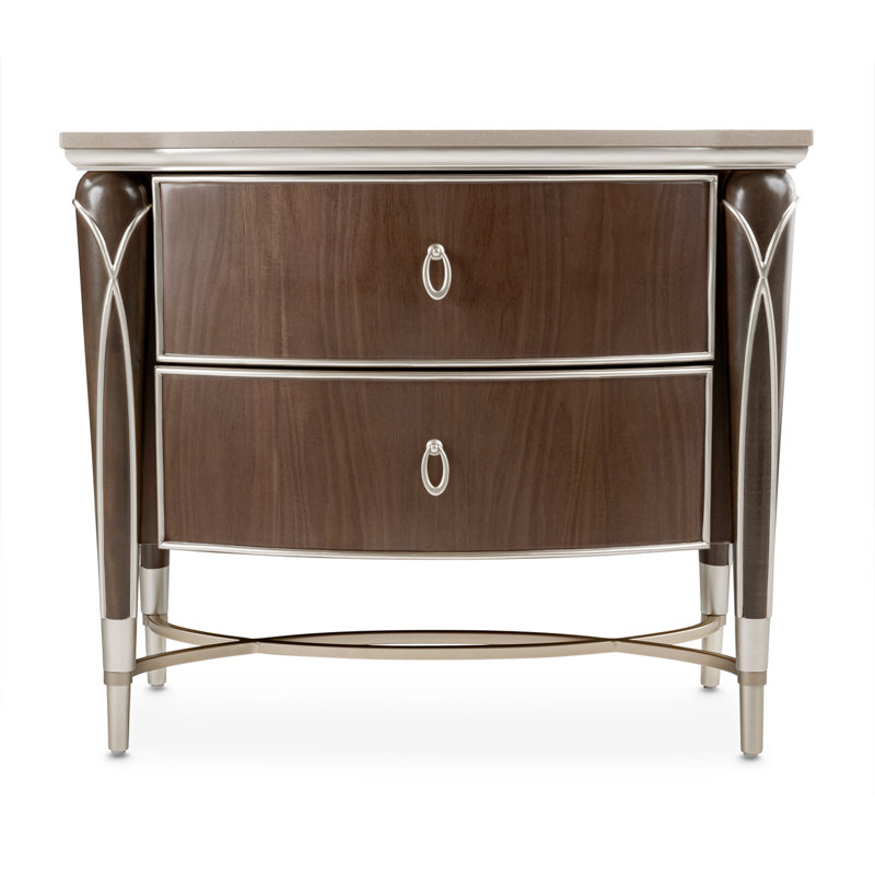 Villa Cherie Nightstand, Hazelnut/Beige