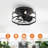 Anthony 12.5'' Black Caged Ceiling Fan with Lights and Remote Control, Small Flush Mount Ceiling Fan-1339912863