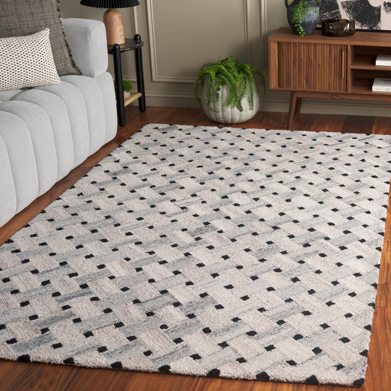Keyontai Hand Tufted Performance Geometric Rug, Rectangle 5' x 8'