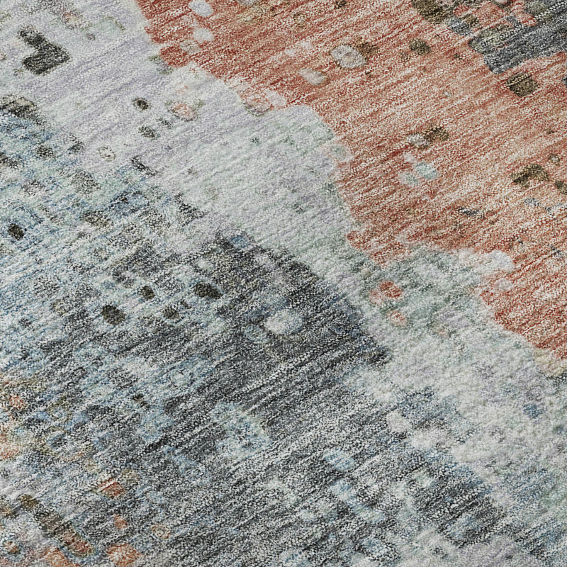 Tapis abstrait lavable à la machine de qualité supérieure Mayfield AMF2242, Granit, 1 pi 8 po x 2 pi 6 po