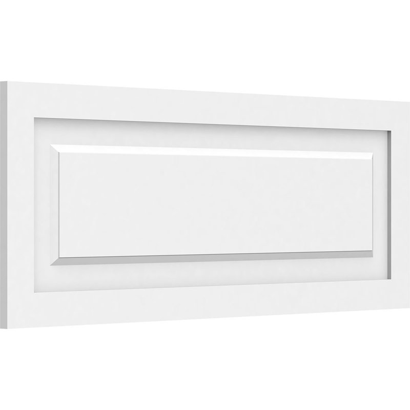 Panneau mural Harrison 3D en blanc, H 14 po x l 36 po x P 0,63 po