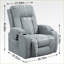 Fauteuil inclinable électrique inclinable avec massage et amp; Chaleur lombaire, porte-gobelets / USB, gris ardoise | Capacité de 350 lb
