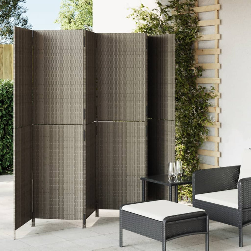 Neyzer Folding Room Divider, Grey, 180cm H x 294 cm W, 6