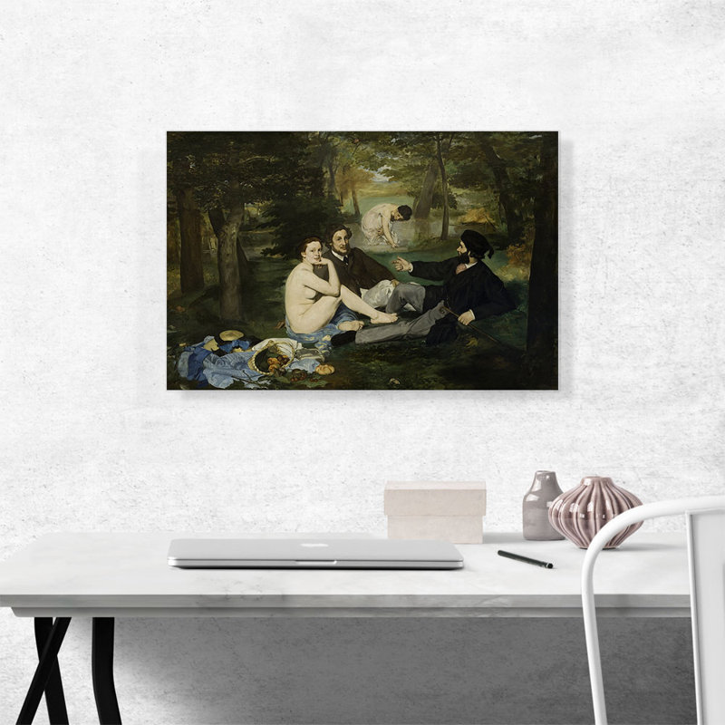 Reproduction d'art sur toile tendue, "The Luncheon on the Grass 1863" par Edward Manet, H 18 po x l 26 po x P 1,5 po
